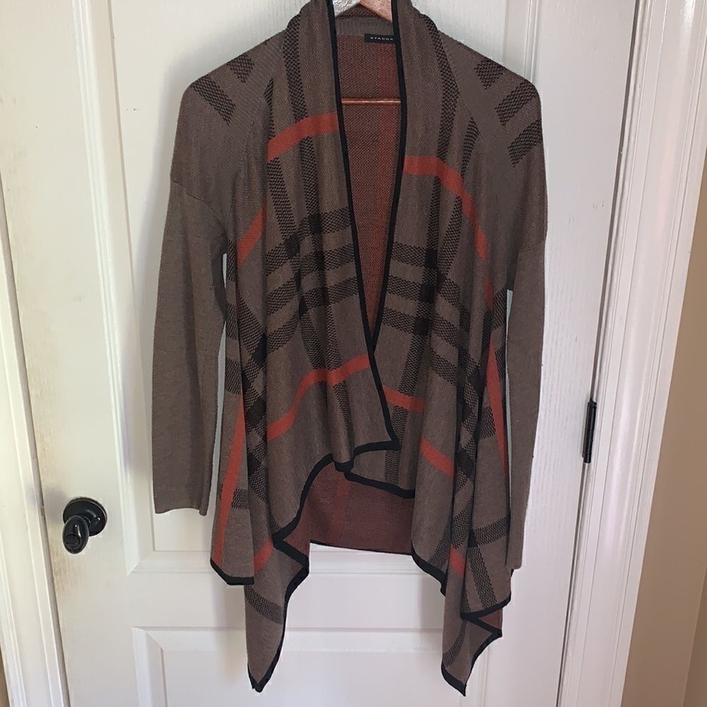Staccato brown striped sweater cardigan